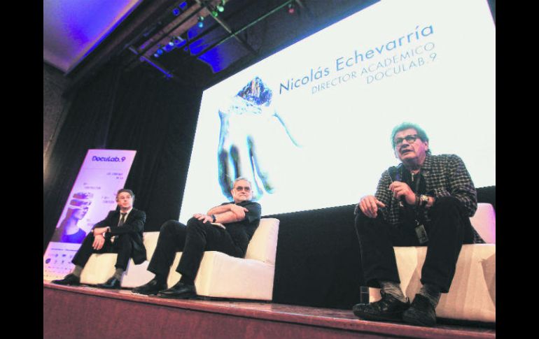 La apertura de DocuLab contó con la participación de Jacques Petriment, Iván Trujillo y Nicolás Echeverría. EL INFORMADOR / E. Barrera