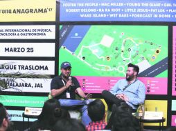 Fran Martínez y Robert Delong, en rueda de prensa, hablaron sobre el talento que llegará al Festival Corona Anagrama. EL INFORMADOR / R. Tamayo