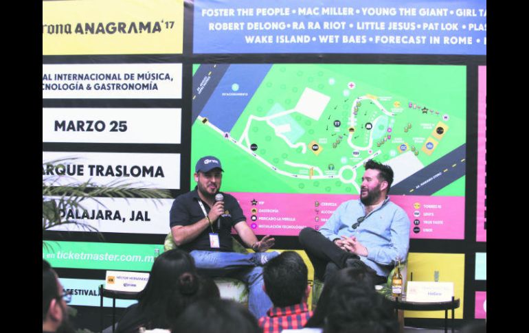 Fran Martínez y Robert Delong, en rueda de prensa, hablaron sobre el talento que llegará al Festival Corona Anagrama. EL INFORMADOR / R. Tamayo