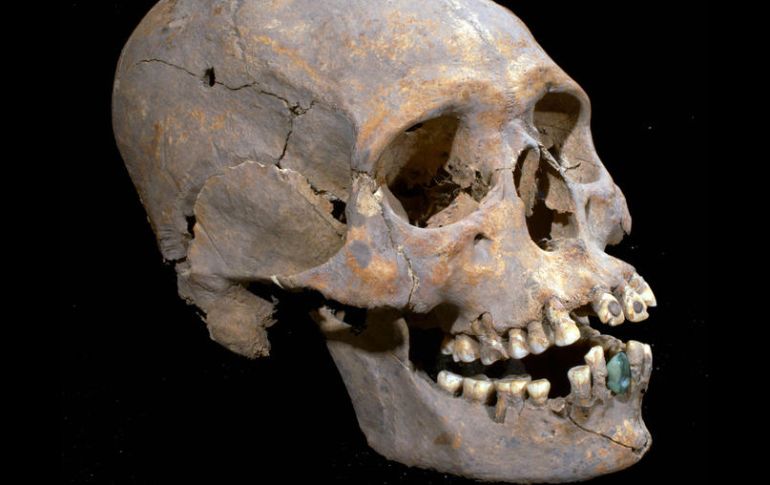 La osamenta presenta una deformación intencional del cráneo que no es común en la población teotihuacana. EFE / ESPECIAL