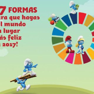 Los Pitufos, embajadores del Día de la Felicidad