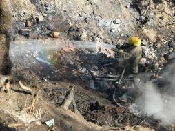 El fuego consumió la maleza de tres zonas de aproximadamente 400 por 400 metros, informaron los bomberos de Zapopan. ESPECIAL / Bomberos Zapopan