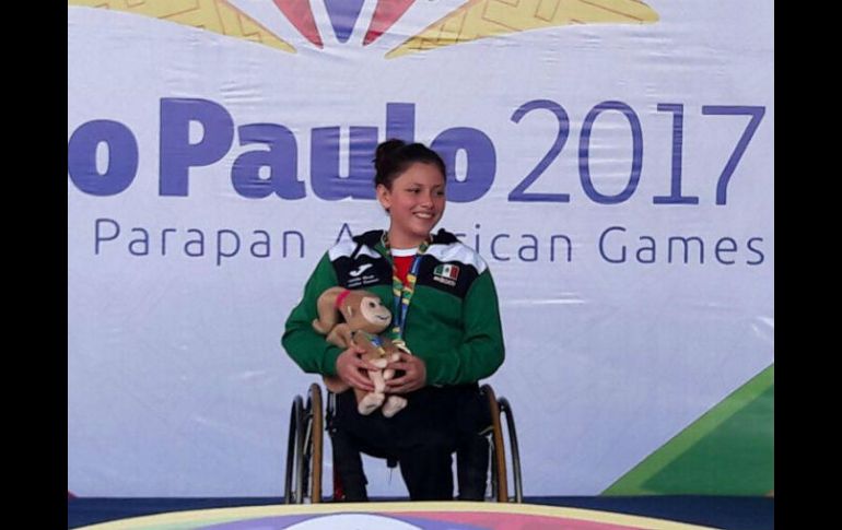 Natalia Güemez González, obtuvo el metal dorado en 100 metros dorso categoría S9. TWITTER / @CONADE