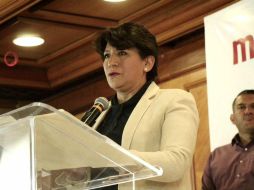 Delfina Gómez, abanderada de Morena, señaló que este acuerdo debe ser entre los candidatos a gobernador. TWITTER / @delfinagomeza