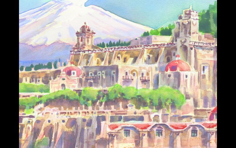 Con el volcán Popocatépetl en el horizonte este Pueblo Mágico presume como uno de sus encantos de un clima envidiable todo el año.  / J. Monroy