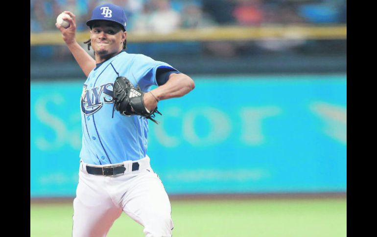 Chris Archer. El abridor de los Rays de Tampa Bay tuvo una destacada actuación para llevar a su equipo a la victoria. AFP / B. Blanco