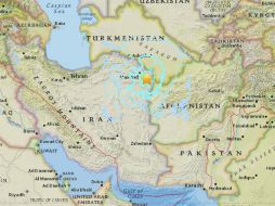 El movimiento se produjo a las 10:39 horas locales, con epicentro en la localidad de Sefid Sang, a 80 kilómetros de Mashad. ESPECIAL / earthquake.usgs.gov