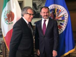 ''México está absolutamente abierto a tener una revisión que modernice y actualice (el TLCAN)'', dice el canciller. TWITTER / @SRE_mx