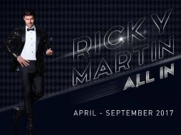 Estará acompañado de espectaculares juegos de luces, tres pantallas gigantes de video, 16 bailarines y nueve músicos en vivo. TWITTER / Ricky Martin