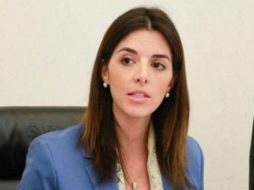 Paloma Merodio rindió la protesta de ley ante el pleno senatorial como nueva funcionaria del Inegi. TWITTER / @PalomaMerodio