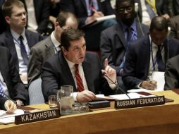 La acción de EU, indica el representante ruso Vladimir Safronkov, ''sólo puede facilitar el fortalecimiento del extremismo''. EFE / J. Szenes