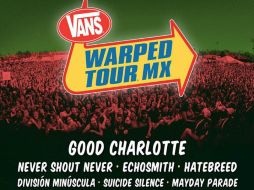 Never Shout Never, Echosmit, HateBreed, División Minúscula, Suicide Silence, Insite, Tsunami Bomb, Thermo son otros que estarán. FACEBOOK / Warped Tour MX