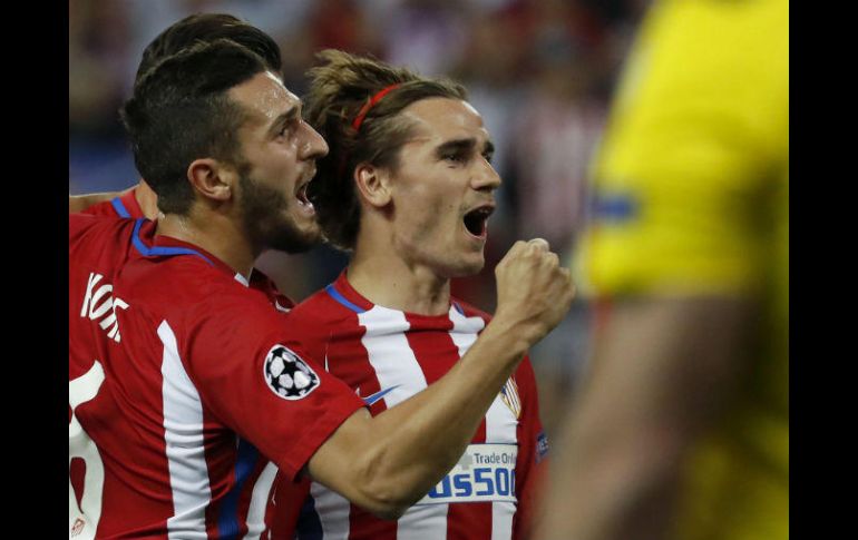 'Grizou' adelanta a los Colchoneros al minuto 28. EFE / C. Moya