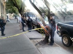 El cuerpo fue trasladado a instalaciones del Instituto Jalisciense de Ciencias Forenses donde se le practicará la autopsia de ley. ESPECIAL /