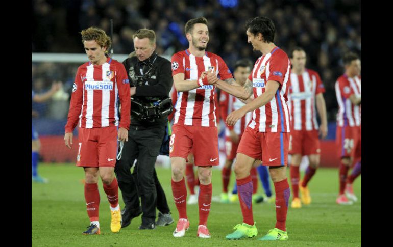 : Un gol de Saúl Ñiguez, de cabeza tras un centro de Filipe Luis en el minuto 26, dio el empate a los rojiblancos. AP / R. Vieira