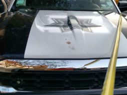 Al parecer la persona brincó sobre la unidad e intentó arrancar los códigos de la patrulla. ESPECIAL /