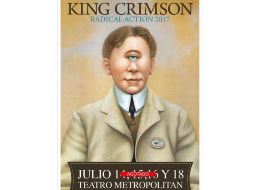 King Crimson se presentarán los días 14, 15, 16 y 18 de julio. TWITTER / @ocesa_rock
