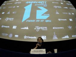 Paulina Suárez, directiora general de Ambulante, hizo el anuncio de las sedes y las películas de esta edición. EL INFORMADOR / J. Camacho