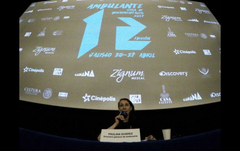 Paulina Suárez, directiora general de Ambulante, hizo el anuncio de las sedes y las películas de esta edición. EL INFORMADOR / J. Camacho