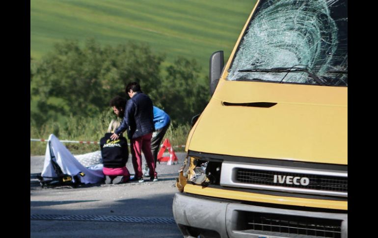 El ciclista muere al momento del impacto, según los primeros reportes. Deja una esposa y dos hijos gemelos. AP / C. Ballarini