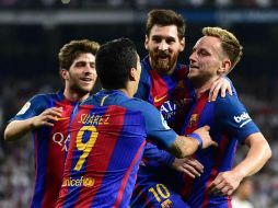 El astro argentino fue amonestado por celebrar de manera excesiva el gol de la victoria blaugrana. AFP / G. Julien