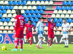 Estadio Francisco Villa. Jonny Magallón, de Mineros de Zacatecas, celebra su gol contra Cimarrones de Sonora. MEXSPORT /