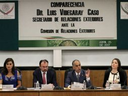 Luis Videgaray  compareció hoy ante la Comisión de Relaciones Exteriores en la Cámara de Diputados. NTX / J. Lira