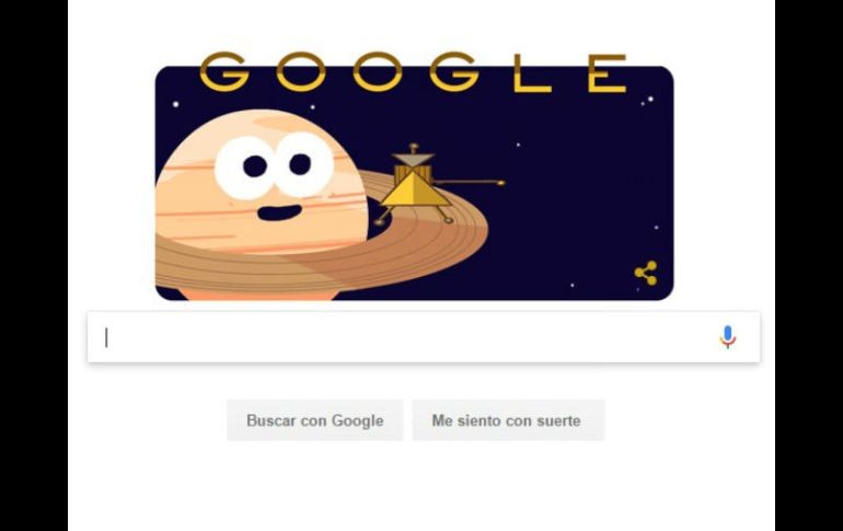 En la animación se aprecia la sonda, que junto con la nave Cassin fue lanzada al espacio el 15 de octubre de 1997. ESPECIAL / google.com.mx
