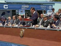 El Presidente inauguró la Feria Aeroespacial México 2017. TWITTER / @PresidenciaMX