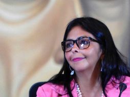 Delcy Rodríguez lanzó hoy un fuerte ataque en contra de México por la posición que asumió en la OEA. AFP / J. Barreto