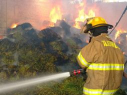 El siniestro consumió cerca de 20 toneladas de producto. ESPECIAL / Bomberos Tlajomulco