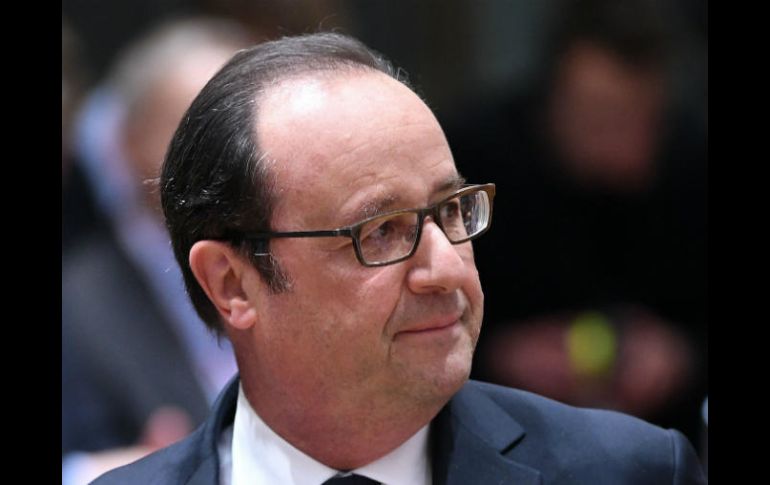 ''La cuestión que se impone el 7 de mayo es saber si los franceses deben temer a una salida de la UE'', dice Hollande. AFP / E. Dunand