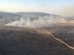 Se utilizaron los helicópteros ‘Colibrí’ y ‘Tlaloc’ para sofocar el incendio y reconocer el área afectada. TWITTER / @AlbertoUribeC