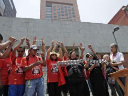 Migrantes deportados de Estados Unidos se manifiestan en el marco de la celebración del Día del Trabajo. SUN / I. Stephens