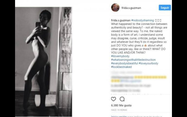 Para la hija de Alejandra Guzmán, el cuerpo humano es una auténtica obra de arte. INSTAGRAM / frida.s.guzman