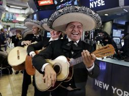 Un conjunto de mariachi tocó en las instalaciones de la Bolsa neoyorquina, invitado por la firma Constellation Brands AP / R. Drew