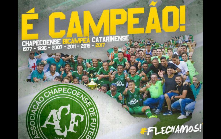 El 'Chape' ganó el campeonato también en el 2016. TWITTER / @Chapecoensereal