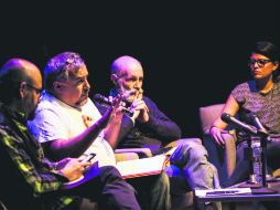 Voceros. Igor Lozada, Fausto Ramírez, Luis de Tavira y Bárbara Colio estuvieron en la charla. ESPECIAL / CULTURA UDEG