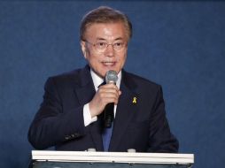Moon obtuvo 41% de la votación, venciendo con facilidad al candidato conservador. EFE / J. Heon-Kyun
