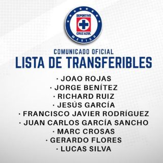 Cruz Azul anuncia lista de transferibles