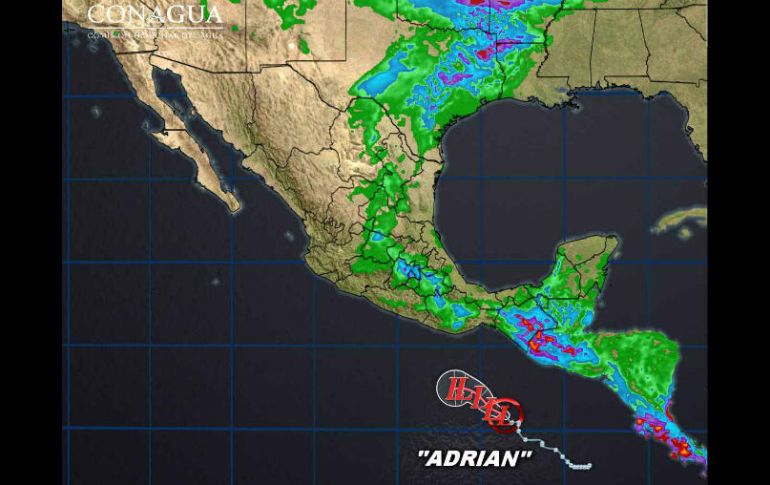 'Adrián' ha generado intensas lluvias en la zona costera de Oaxaca. EFE / Conagua