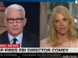 Kellyanne Conway dio una entrevista a Cooper acerca del despido de James Comey. TWITTER / @JKCorden