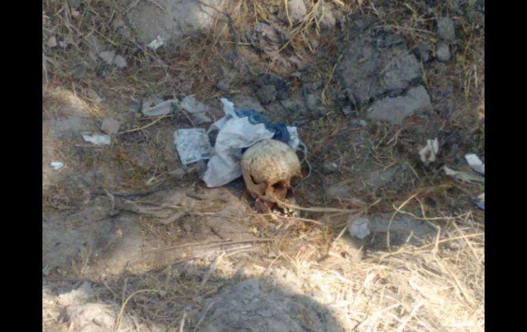 Policía Investigadora levantó indicios en el lugar mientras el cráneo y el bulto fueron trasladados a las instalaciones del IJCF. ESPECIAL /