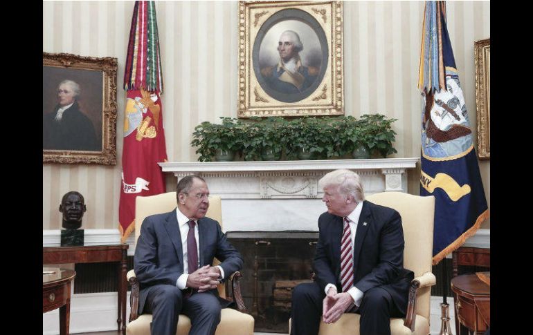 Trump comentó información sobre Estado Islámico con el canciller ruso Serguéi Lavrov. EFE / Ministerio Ruso de Exteriores