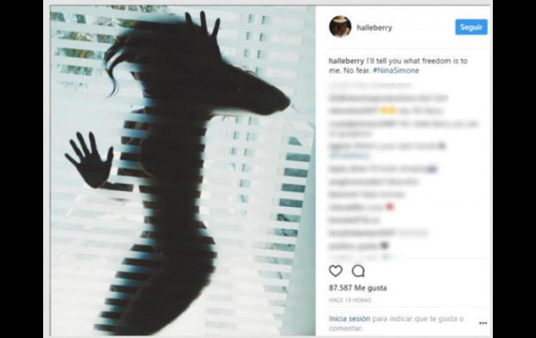 Acompaña la imagen con una frase de Nina Simone: 'Te contaré lo que la libertad es para mí: no tener miedo'. INSTAGRAM / halleberry