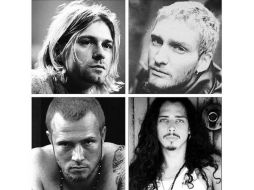 Kurt Cobain, Layne Staley, Scott Weiland y Chris Cornell, en un montaje que circula en redes sociales. FACEBOOK / Krist Novoselic Bass Nirvana