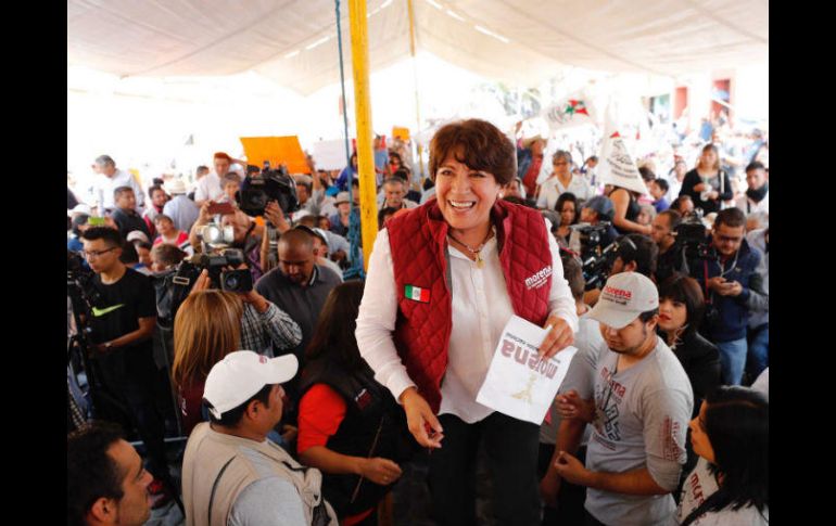 La candidata de Morena al Estado de México anunció a los maestros sus planes de quitar la reforma educativa. SUN / I. Olivares