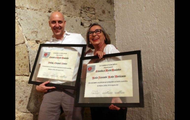 La maestra María Fernanda Matos Moctezuma y al maestro Patrick Chapelier. EL INFORMADOR / M. Vargas