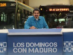 El jefe de Estado hizo el anuncio durante su programa ‘Domingos con Maduro’, transmitido a través del canal estatal VTV. EFE / Prensa Miraflores