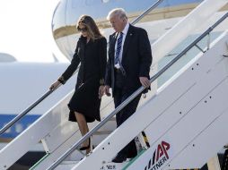 Trump y su esposa Melania llegaron al aeropuerto internacional de Roma-Fiumicino. EFE / M. Percossi